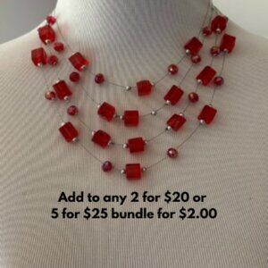 Elegant Red Beaded Necklace